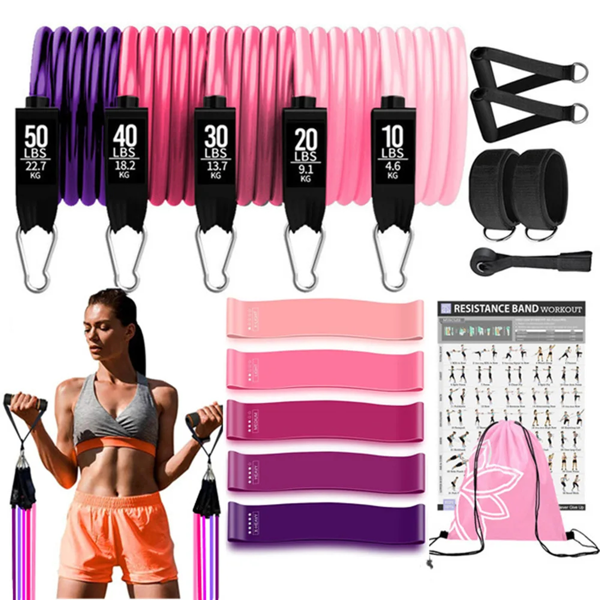 Eleven Piece Resistance Band Set