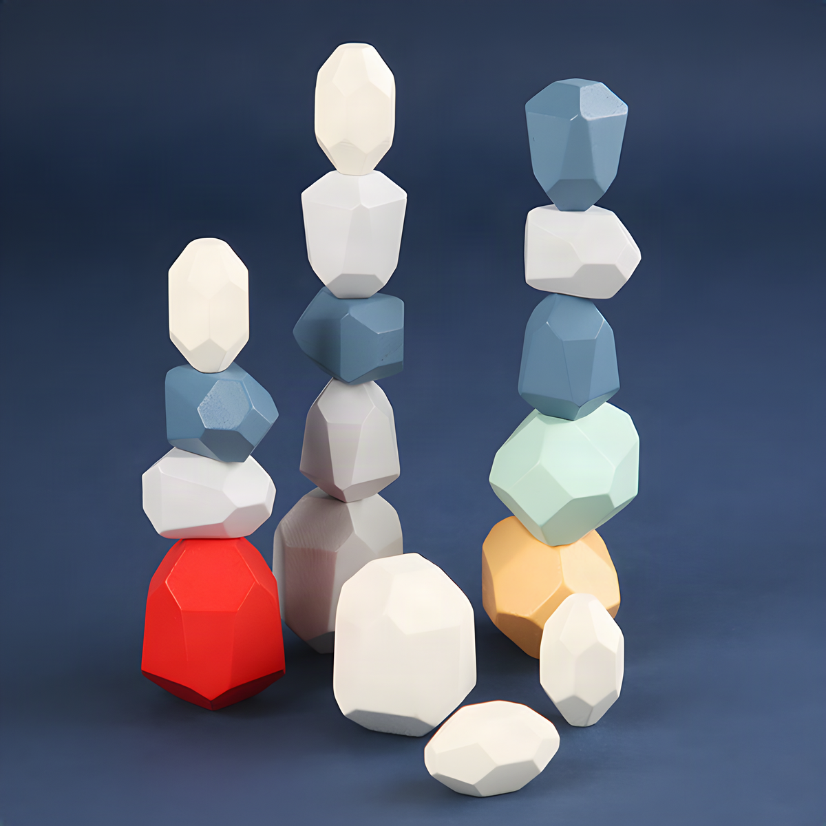 Wooden Balancing Stone Blocks