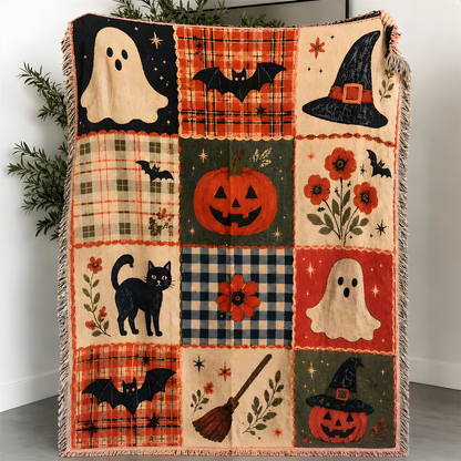 Illustrated Woven Throw Blanket