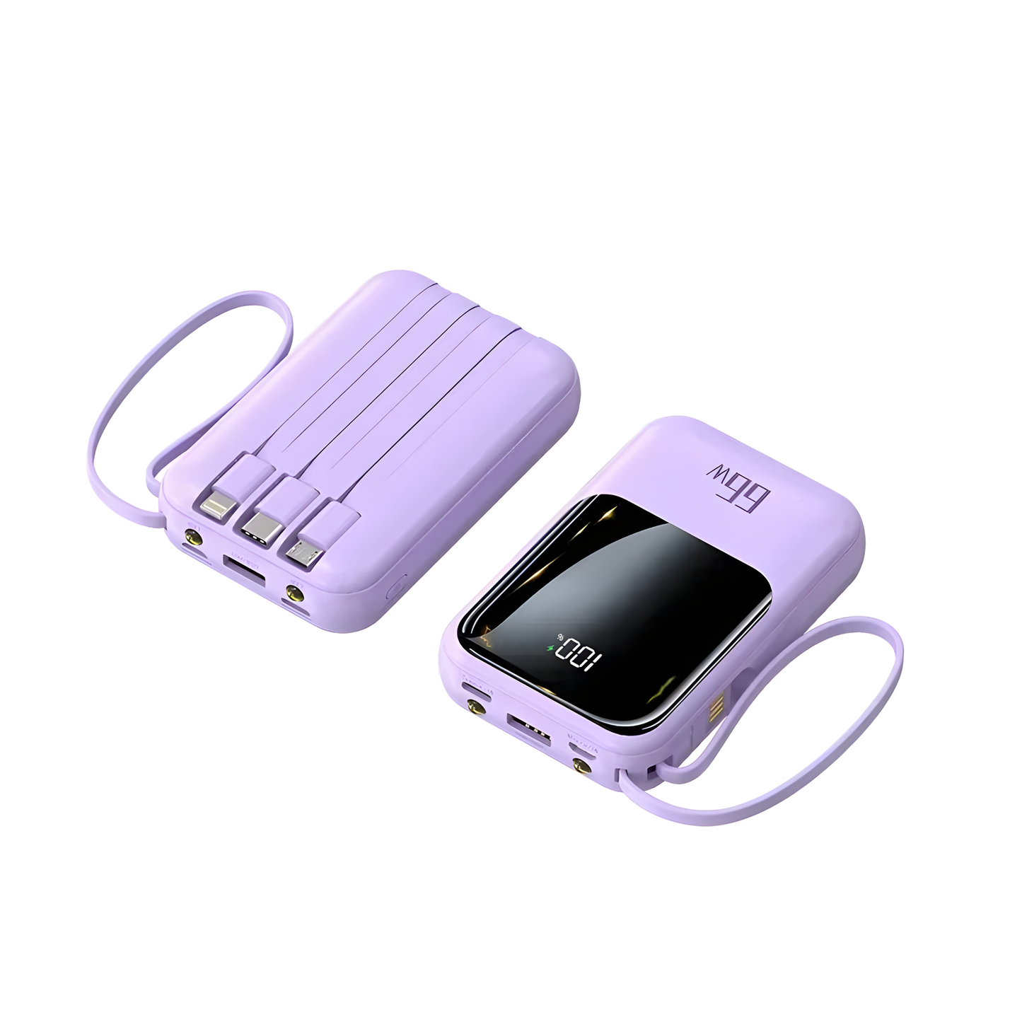 66W Power Bank with Built-In Cable