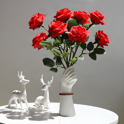 Hand-Shaped Ceramic Vase
