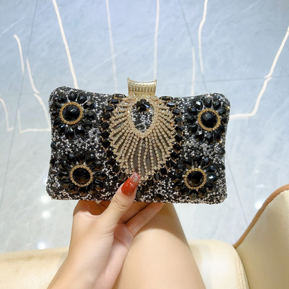 Floral Rhinestone Clutch