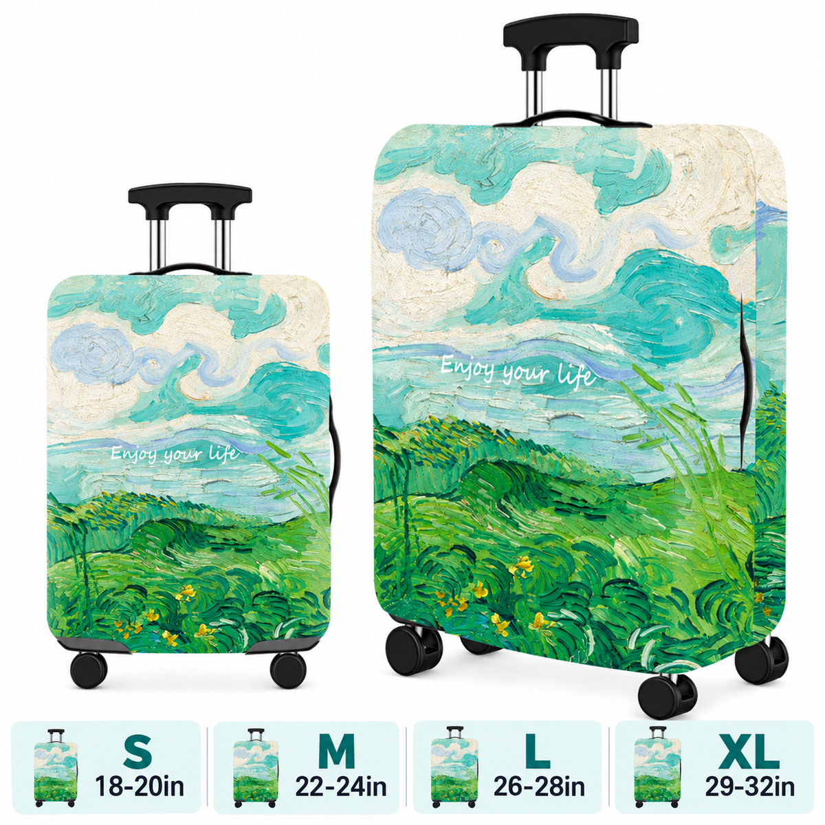Printed Stretch Suitcase Cover
