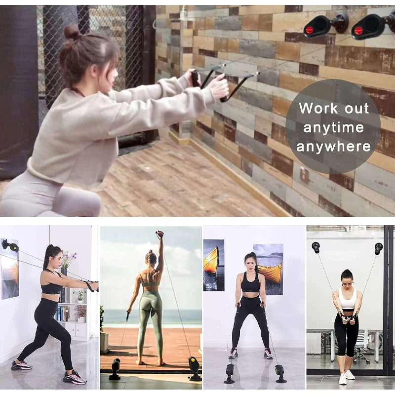 Fitness Resistance Drag Down Rope Trainer med sugkraft