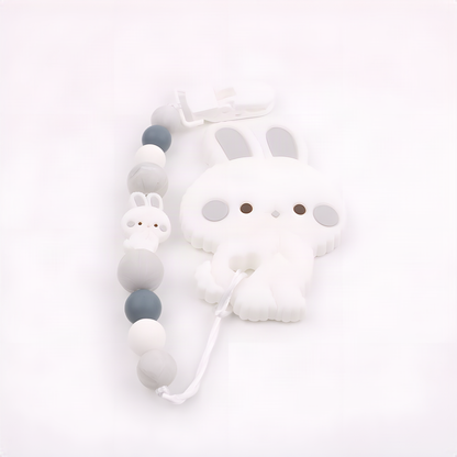 Bunny Teether and Pacifier Clip