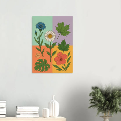 Frukter Botanisk Konsttryck – Levande Blommor och Blad på Premium Papper, Välj Din Storlek