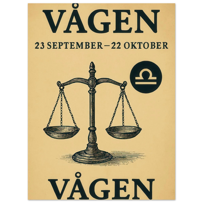 Retro Vågen Stjärntecken Konsttryck – Elegant Vintage Zodiac Poster
