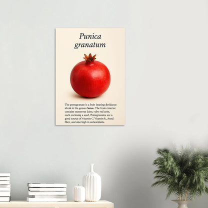 Frukter - Vibrant Pomegranate Botanical Print Poster, Available in Multiple Sizes
