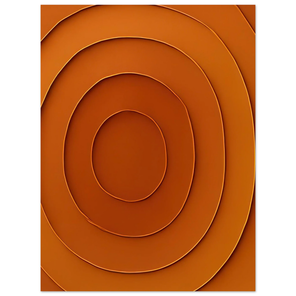 Abstrakt Minimalistisk Orange Spiral Affisch - Klassisk Halvblank Kvalitet för Konstälskare