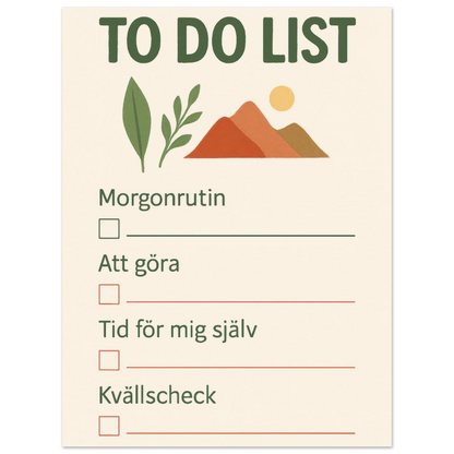 Minimalistisk Att Göra-Lista Poster – Fånga Dagen med Naturinspirerad Konst