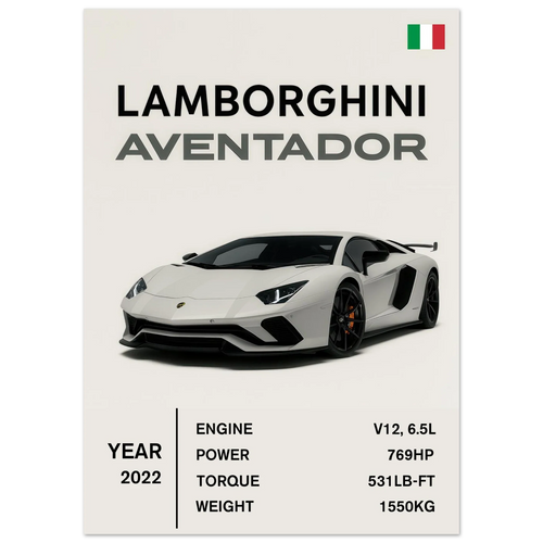 Lamborghini Aventador Modern Bilaffisch - Lyxig Superbil Konstavla