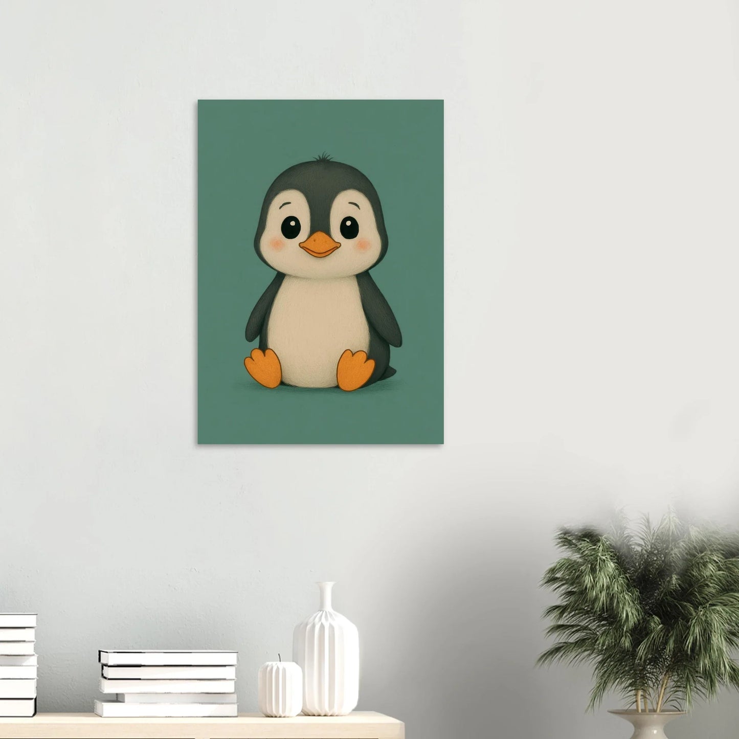 Cute Baby Penguin Art Print - Playful Nursery Decor in Various Sizes