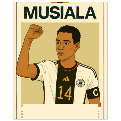 Musiala Dynamic Action Poster – Bold Sports Art Print in Various Sizes
