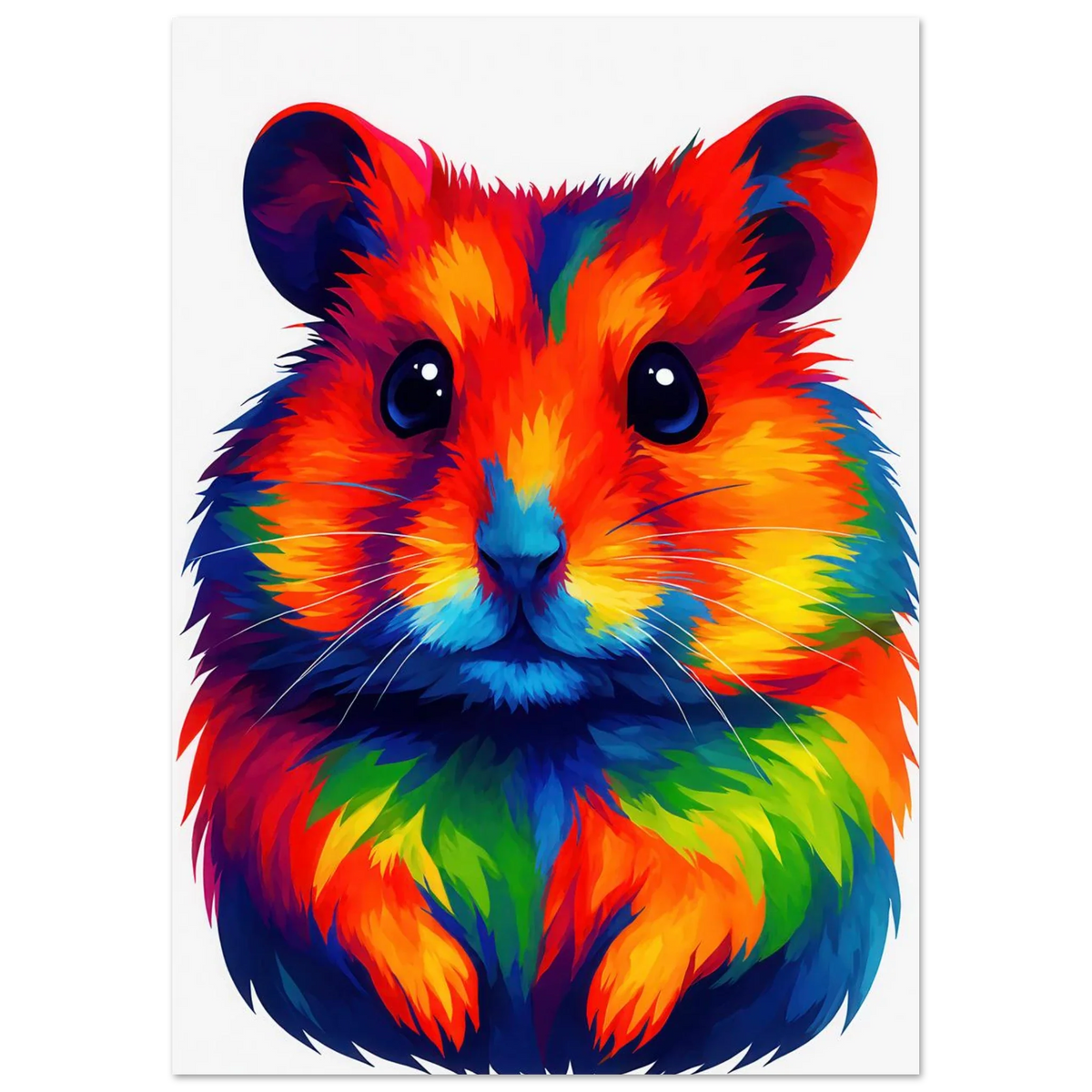 Djur: Vibrant Pop Art Hamster Poster - Colorful & Expressive Wall Art in Various Sizes