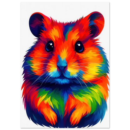 Djur: Vibrant Pop Art Hamster Poster - Colorful & Expressive Wall Art in Various Sizes