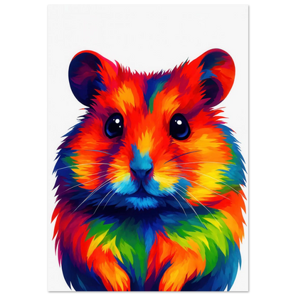 Djur: Vibrant Pop Art Hamster Poster - Colorful & Expressive Wall Art in Various Sizes