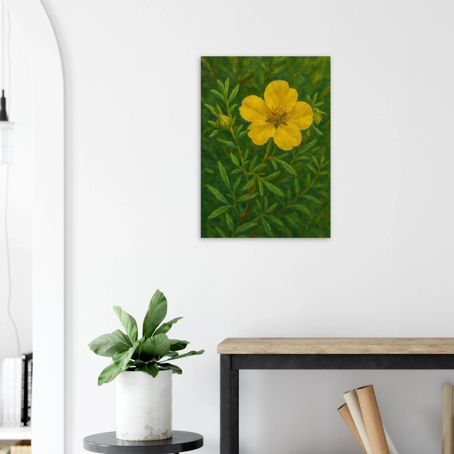 Vibrant Yellow Blossom Art Print – Golden Bloom Poster for Bright Spaces