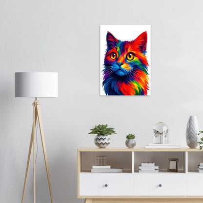 Färgexplosion Katt Konsttryck - Djur | Levande Pop Art Inspiration för Ditt Hem