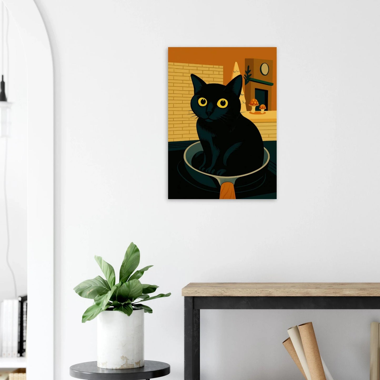 Katt i Stekpanna Poster – Rolig Konst för Ditt Hem