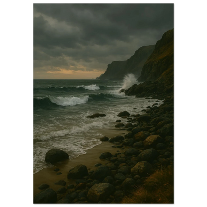 Dramatic Stormy Coastline Poster - "Porshe 911 GT3 Test" Art Print in Various Sizes