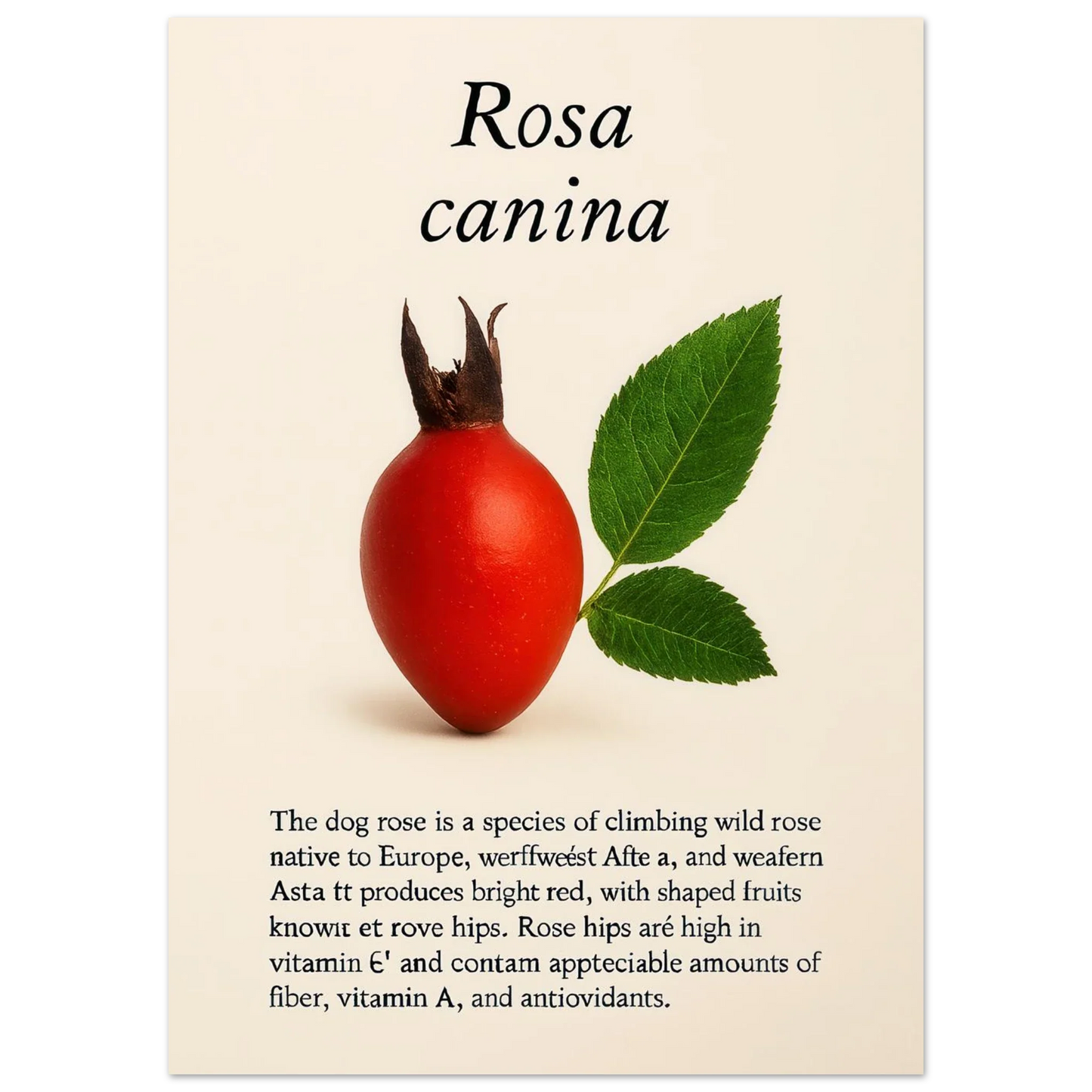 Frukter Rosa Canina Botanisk Plansch – Livfulla Nyanser för Ditt Hem i Flera Storlekar