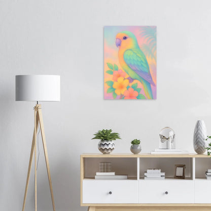 Pastel Paradise Parrot Wall Art – "Djur" – Dreamy Tropical Print for Home Décor