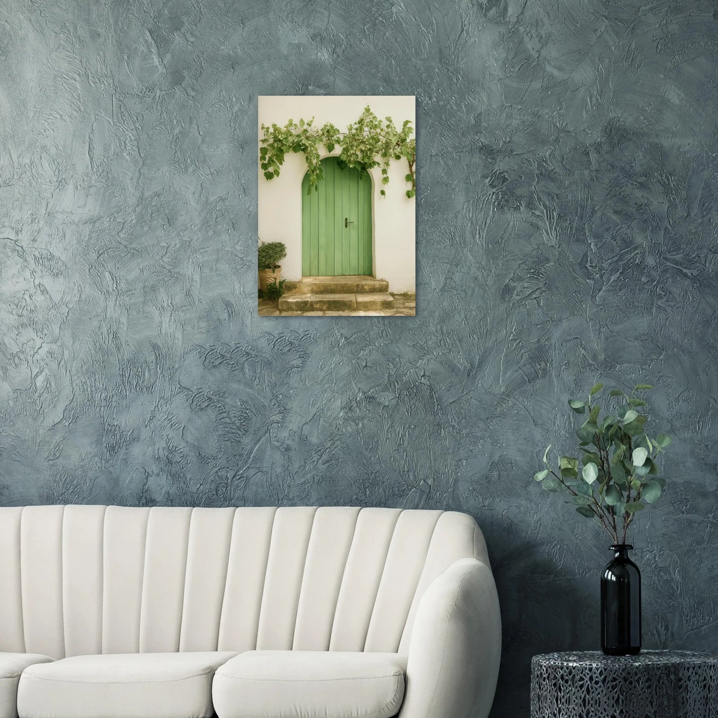 Verdant Entrance: Mediterranean Charm Poster in Your Choice of 29 Sizes