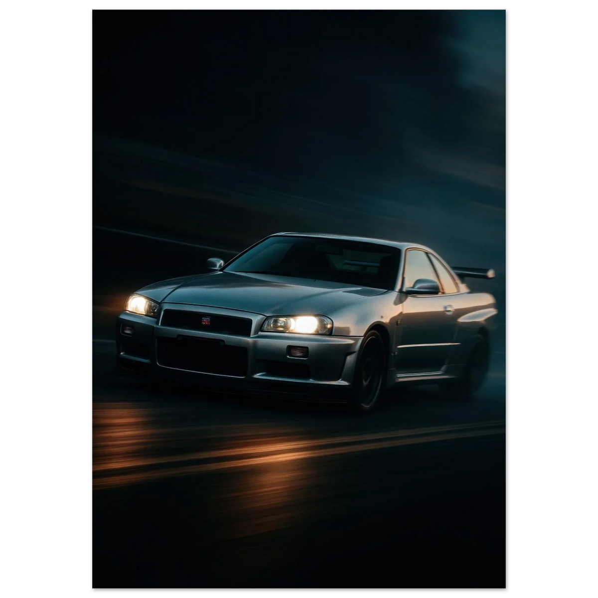 Nissan Skyline Night Drive Poster - Premium Automotive  Art Print