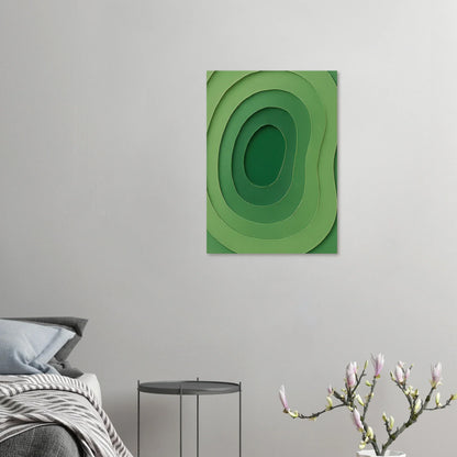 Abstrakt Grön Våg Konsttryck | Minimalistisk Landskapsinspirerad Poster i Flera Storlekar