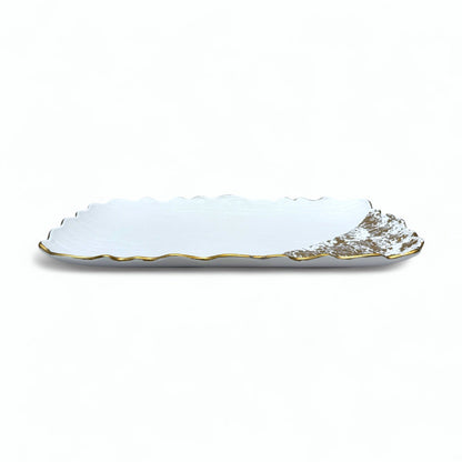 Molly Serveringsfat - 35cm Vit och Guld