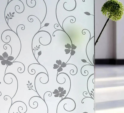Fönsterfilm med slingrande blommor