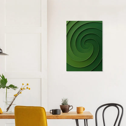 Abstrakt Grön Virvel Konsttryck / Minimalistisk Väggkonst i Olika Storlekar