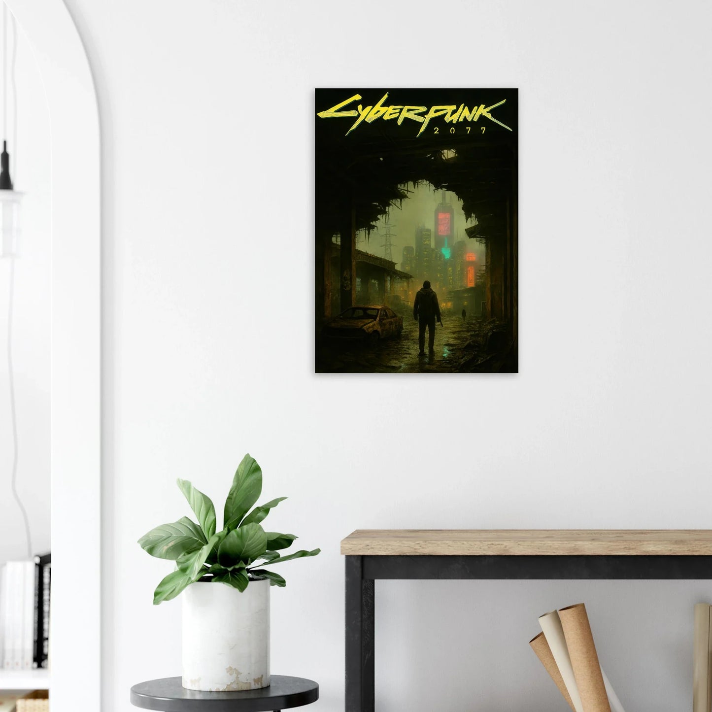 Cyberpunk Poster - Övergiven Stad Art Print on Premium Paper