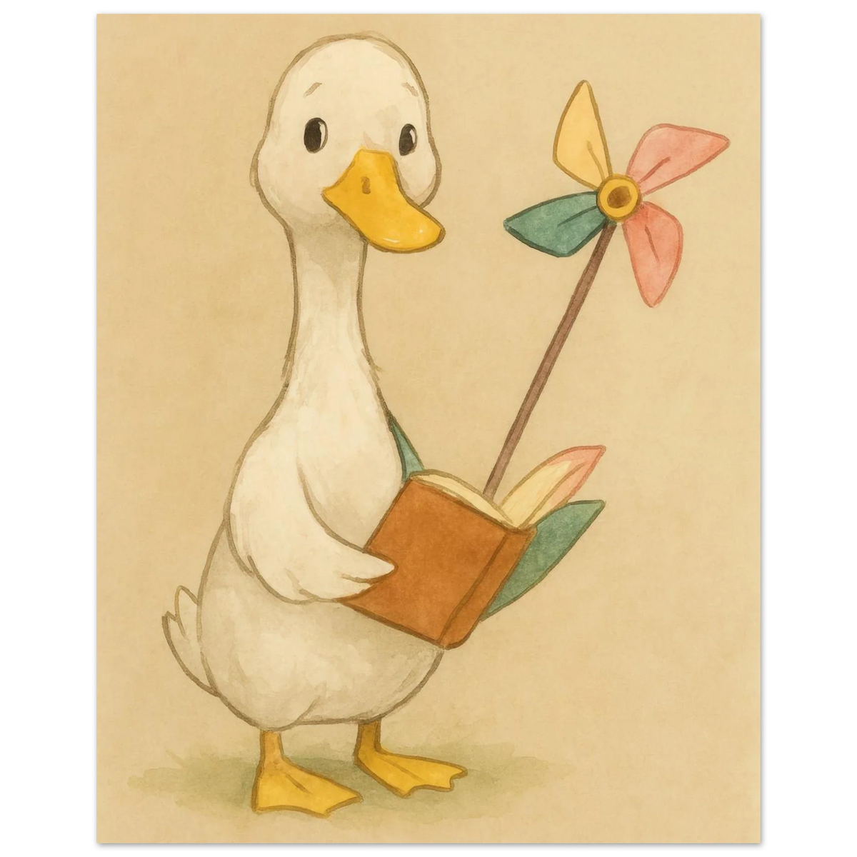 Barn Owl Storytime: Whimsical Watercolor Print for Nurseries & Playrooms