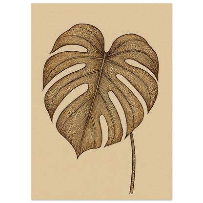 Frukter: Elegant Monstera Leaf Art Print – Elevate Your Space with Nature's Golden Touch, Available in Multiple Sizes