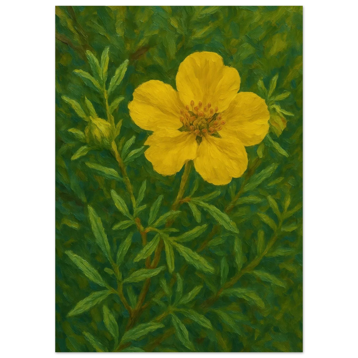 Vibrant Yellow Blossom Art Print – Golden Bloom Poster for Bright Spaces