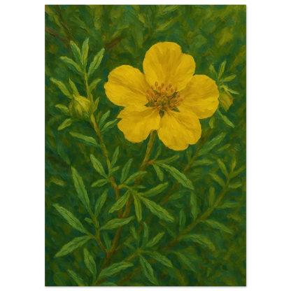 Vibrant Yellow Blossom Art Print – Golden Bloom Poster for Bright Spaces