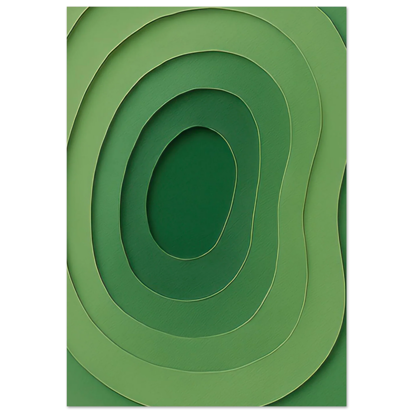 Abstrakt Grön Våg Konsttryck | Minimalistisk Landskapsinspirerad Poster i Flera Storlekar