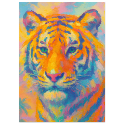 Djur: Psychedelic Tiger Canvas Print - Vibrant Abstract Wildlife Art in Multiple Sizes
