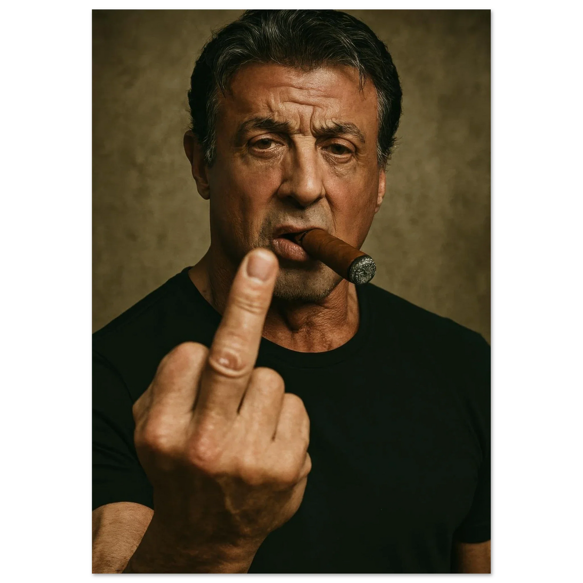 Iconic Stallone "Attitude" Poster: Bold Statement Art in Premium Print Quality
