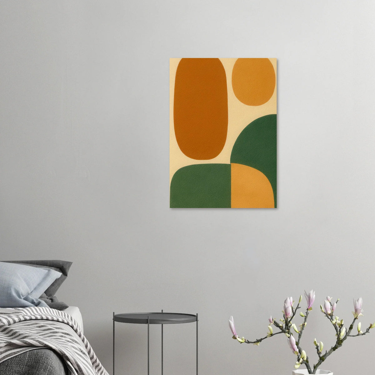 Minimalistiska Organiska Former Poster: Jordnära Abstrakt Konsttryck
