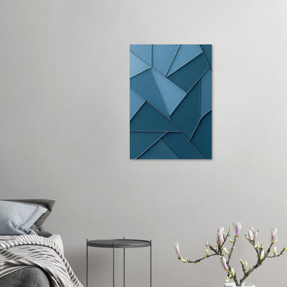 Minimalist Blue Geometric Abstract Art Print – Modern Wall Decor in Various Sizes