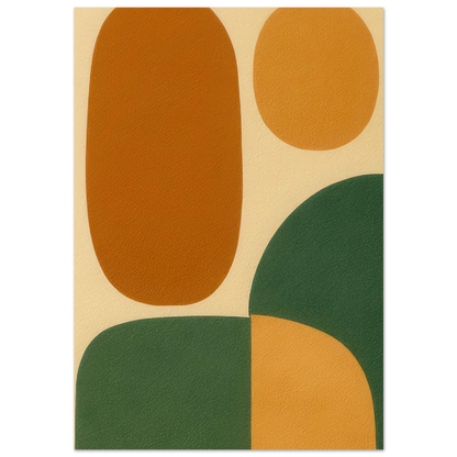 Minimalistiska Organiska Former Poster: Jordnära Abstrakt Konsttryck