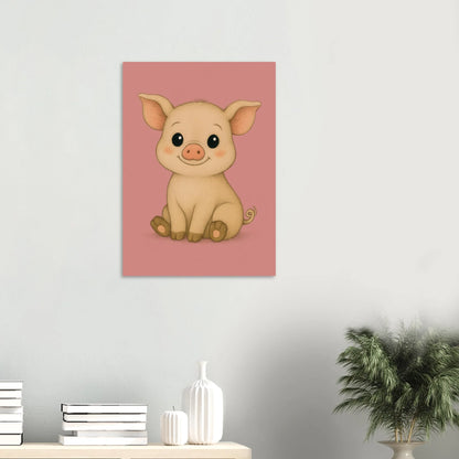 Charming Baby Piglet Art Print – Adorable Farmhouse Decor for Nursery & Kids' Rooms