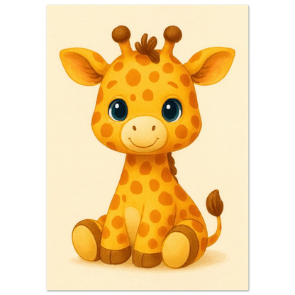 Söt Giraff Illustration Konsttryck – Läckert Barnrumsinredning i Olika Storlekar