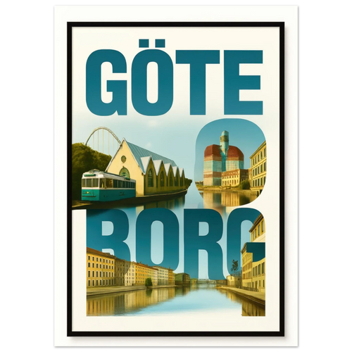 Göteborg Cityscape Art Print – Vibrant Swedish City Poster with Iconic Landmarks in various sizes