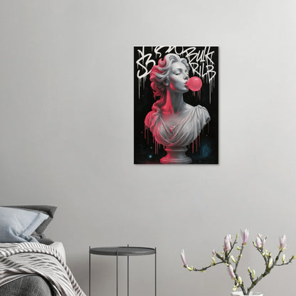 Neon Bust Bubblegum Dream: Striking Pop Art Poster with Vibrant Graffiti Flair, in Your Choice of 29 Sizes