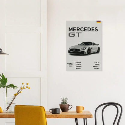 Mercedes GT 45: German Engineering Specs Poster Print – Elevate Your Space with Automotive Artistry