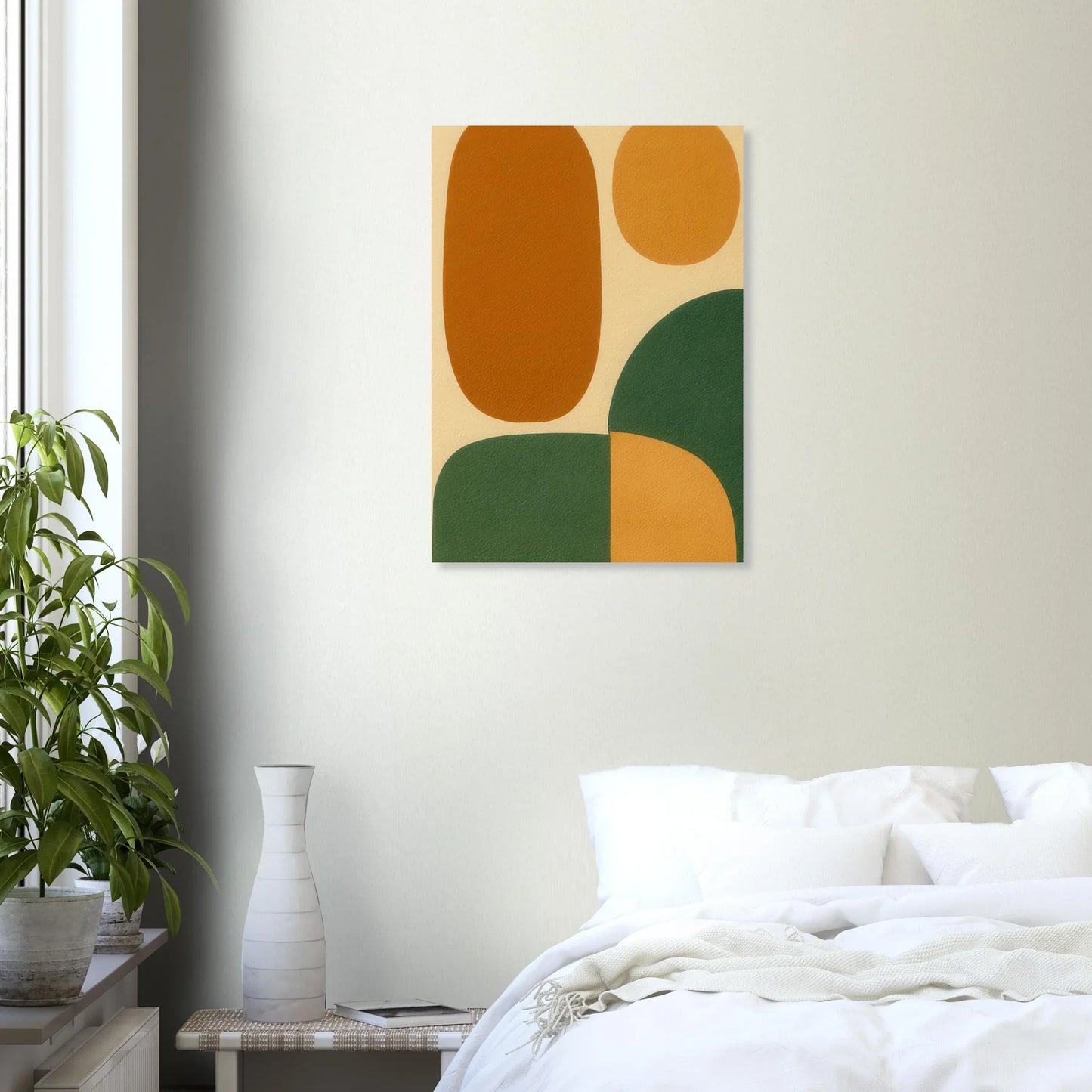Minimalistiska Organiska Former Poster: Jordnära Abstrakt Konsttryck