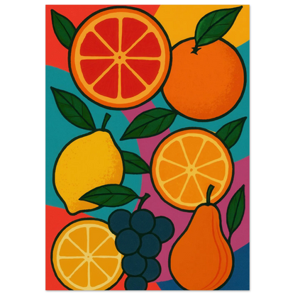 Frukter: Vibrant Pop Art Frukt Poster – Lägg till en färgexplosion i ditt hem
